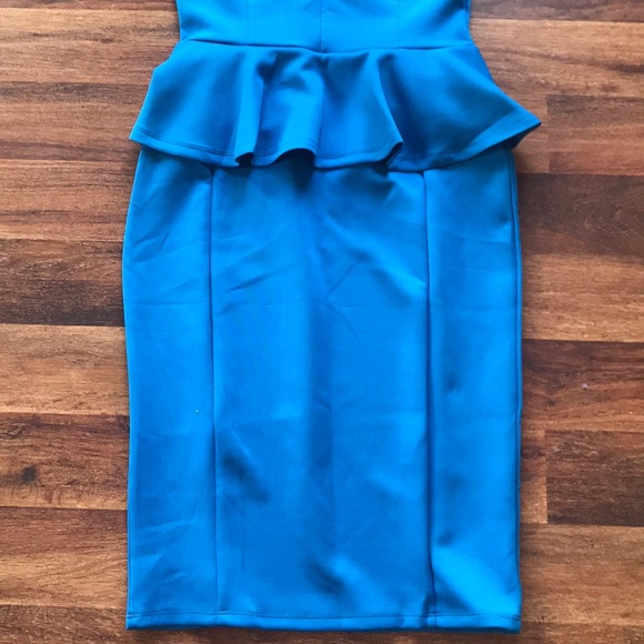 Blue Casual Peplum Dress - Picture 7 of 8